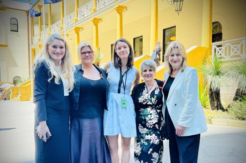 The Hon. Rose Jackson with Alice Collins, Kristy Smith, Shirley Wardell and Clare Collins